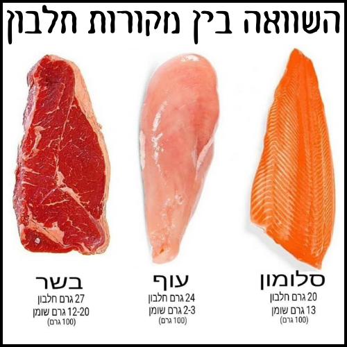 השוואה בין מקורות חלבון